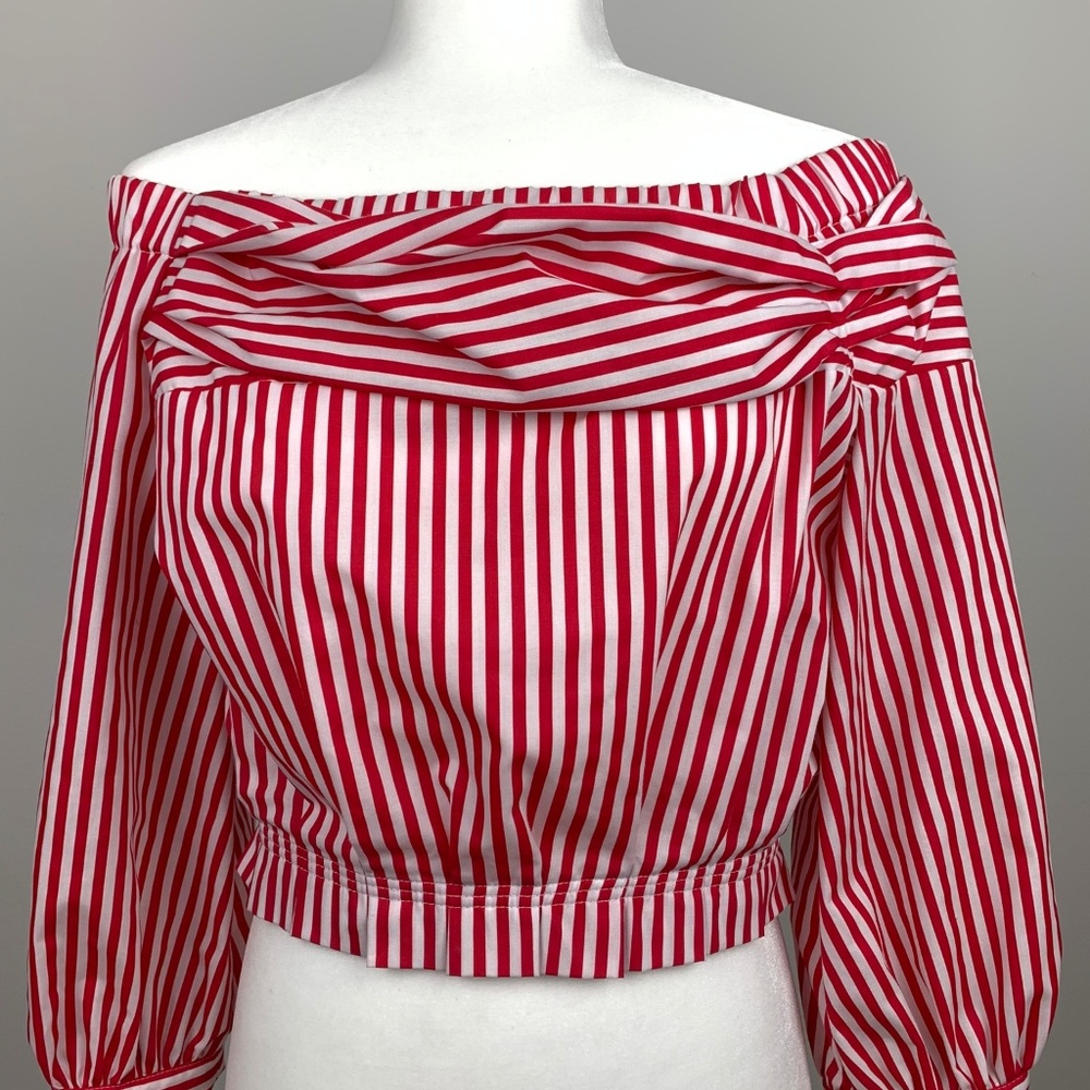 ZARA Off-The-Shoulder Blouse striped Cropped Top S